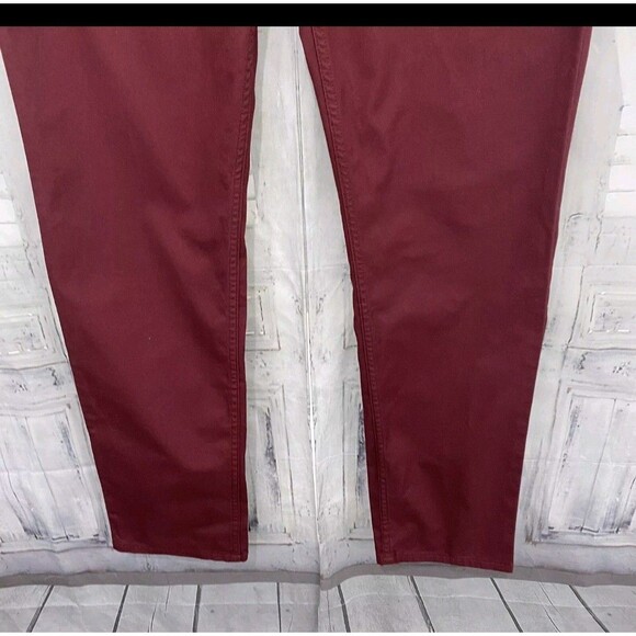 Michael‎ Kors Men's Parker Slim Fit Burgundy 5 Pocket Pants Size 34 x  32 - Picture 3 of 6
